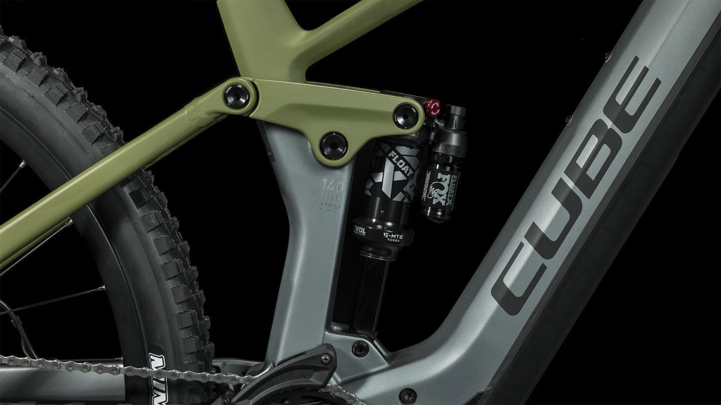 CUBE Mountainbike Elettrica Carbonio - STEREO HYBRID 140 HPC TM 750 - 2023 - flashgrey / olive