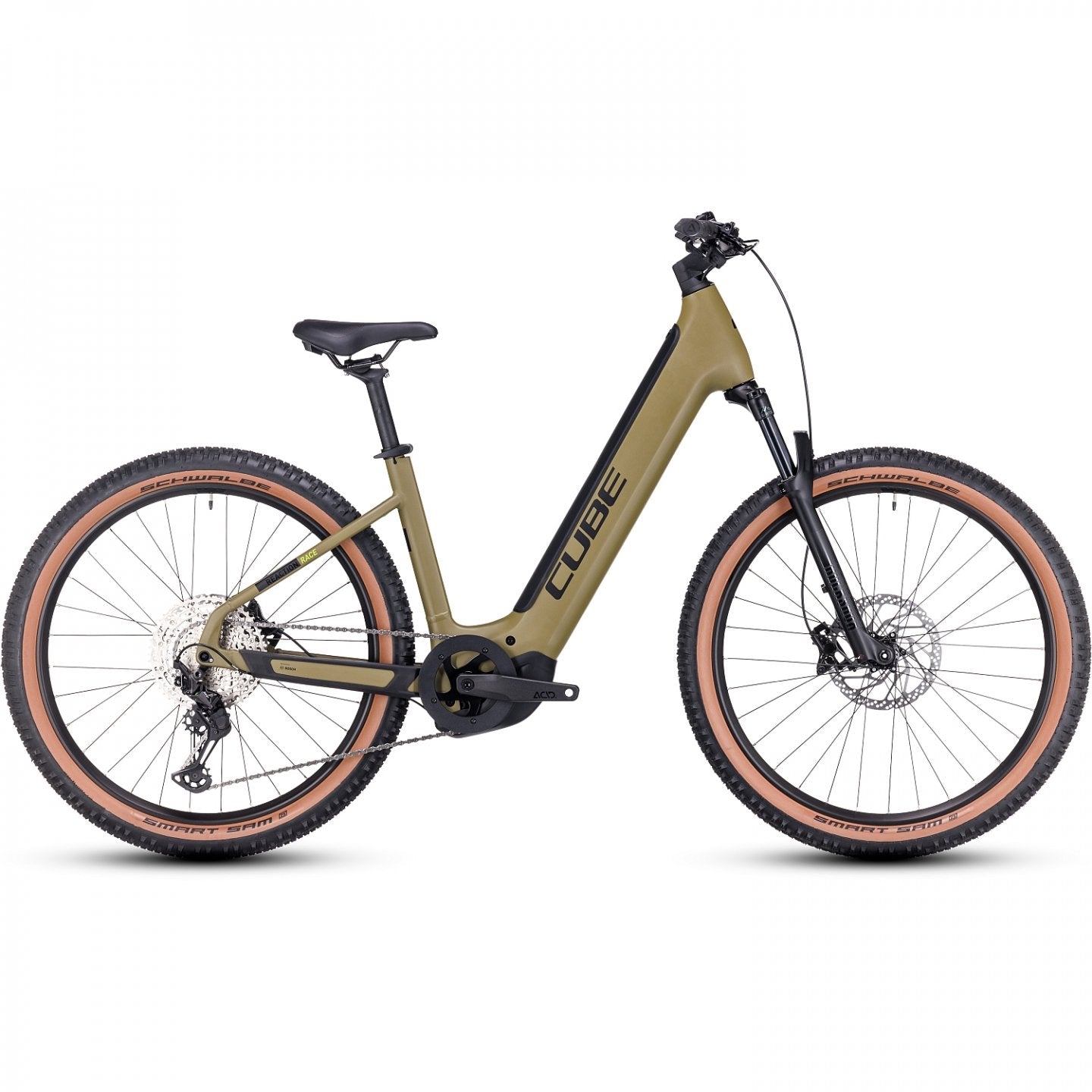 CUBE MTB Elettrica Easy Entry 27.5" - REACTION HYBRID Race 750 - 2023 - olive / green